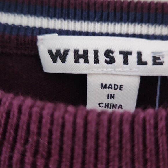 WHISTLES | 100% cotton burgundy jumper sweater with cuff details US sz 4 - Picture 4 of 5